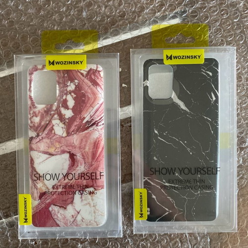 Samsung A51 marble silicone cases, new, 2 pieces, pink and black