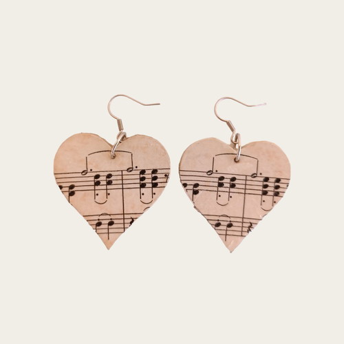 Wooden handmade earrings hearts