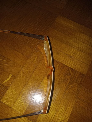 Emporio Armani authentic acetate glasses used, dark brown with orange interior