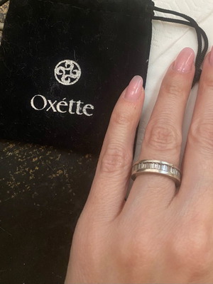 Ασημένιο δαχτυλίδι Oxette 925 σαν καινούργιο με ορθογώνια ζιργκόν