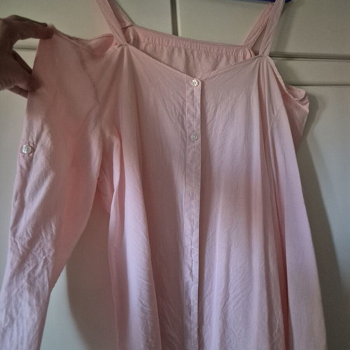 Pink Off Shoulder Shirt like new, 100% cotton, XXL