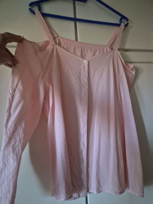 Pink Off Shoulder Shirt like new, 100% cotton, XXL