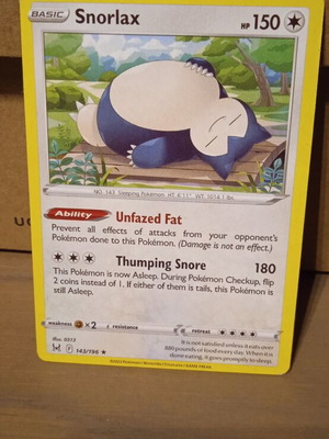 Snorlax Pokemon card like new