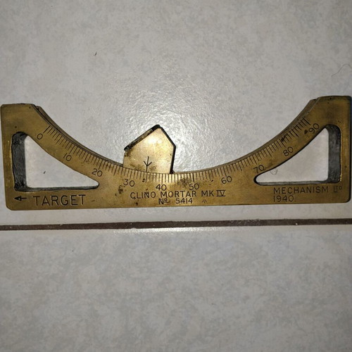 Clinometer Mortar Mk IV 1940 brass military aiming instrument new
