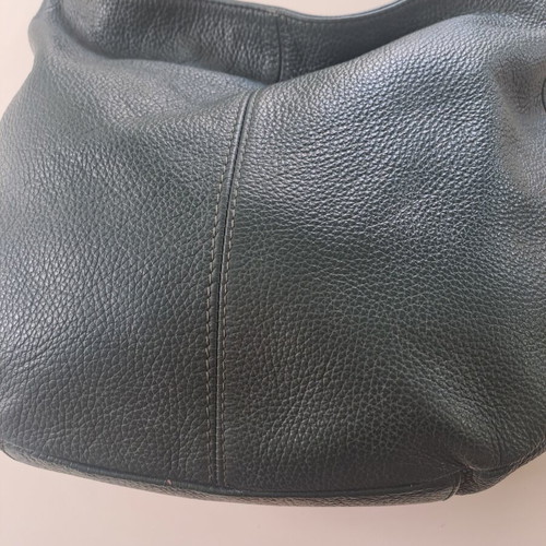 Leather shoulder bag like new, dark green, 35x30x9cm