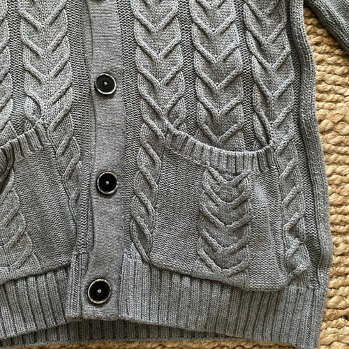 H&M Gray Woolen Long-Sleeve Men's Cardigan used, size S