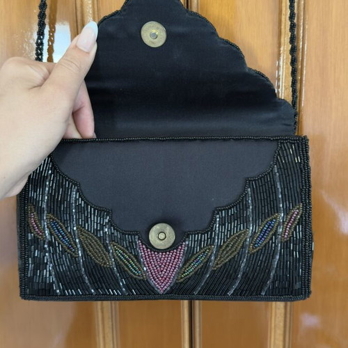 Vintage crossbody bag, black