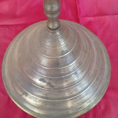 Ottoman brass candlestick used, 18th or 19th century, 60-70 cm