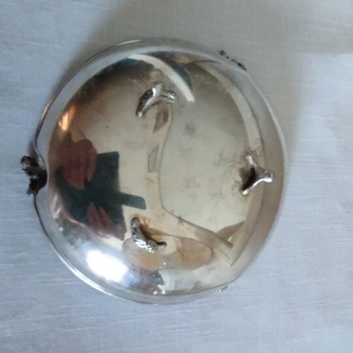 Silver-plated centerpiece used, diameter 15cm