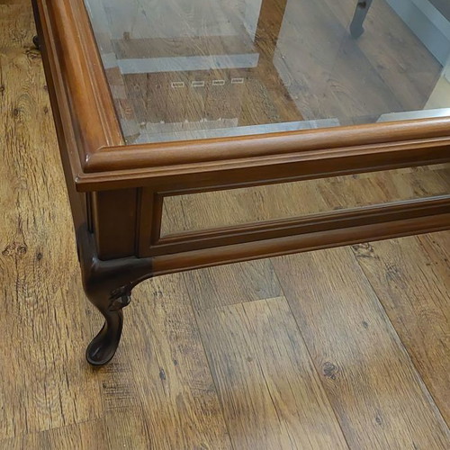 Coffee table used solid walnut wood with glass top