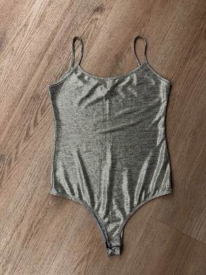 Lurex bodysuit Ben Lee like new, gray silver, size M
