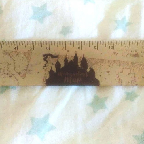 Harry Potter ruler 15 cm with Marauder's Map design like new