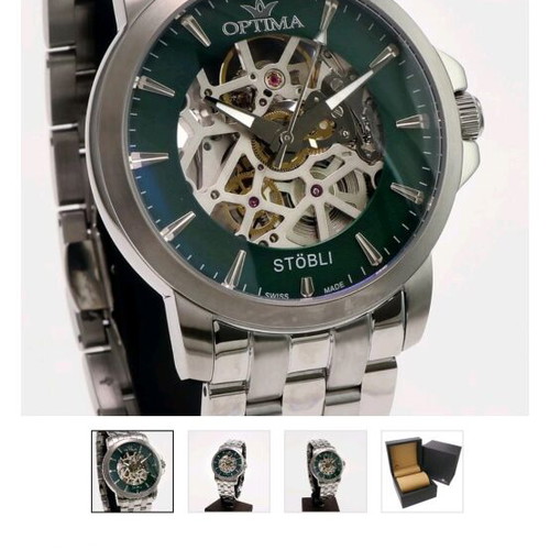 Optima Stobli Skeleton Swiss Automatic Watch new