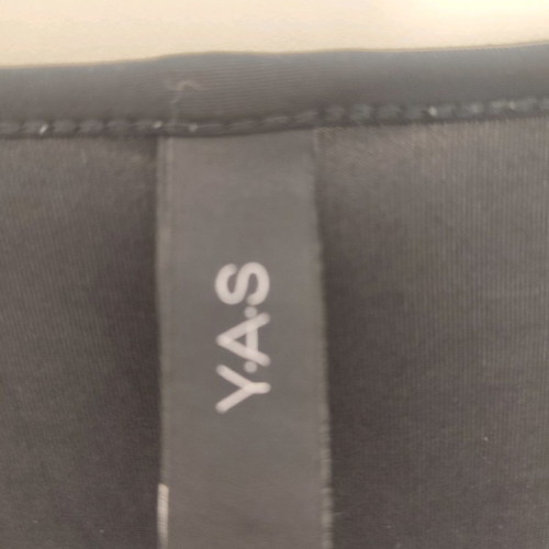 Y.A.S midi black lycra dress medium with side ruching in excellent condition