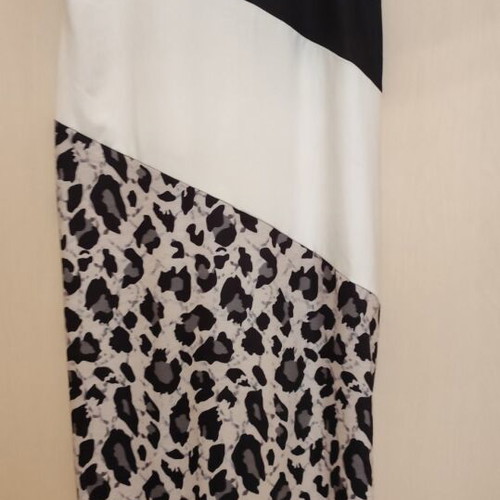 Maxi dress new Shein white black with leopard slit