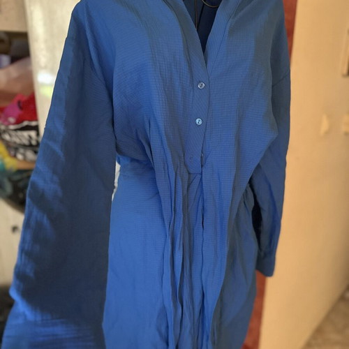 Zara μπλε πουκάμισο με ζώνη, μέγεθος Medium