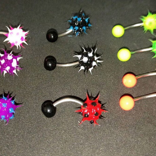 Piercing earrings for navel, belly, ears, stainless steel, new