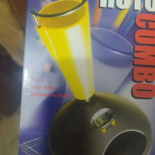 Pencil holder with clock new