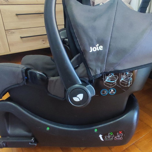Joie Gemm car seat with Isofix base and car mirror used