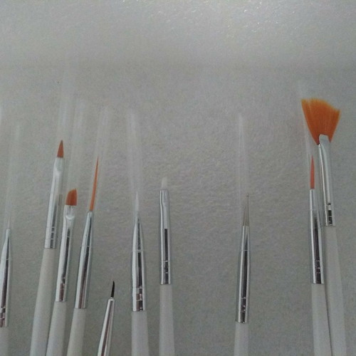 MSQ Nail Art Brush Set 15 Pieces, white