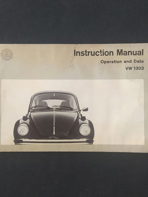 Βιβλίο οδηγιών Volkswagen Beetle 1303 1972 μεταχειρισμένο, κείμενο στα Αγγλικά