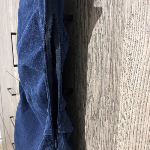 Denim dress with square neckline, blue, size S