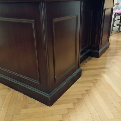 Mahogany bookcase and desk like new with drawers and cabinets