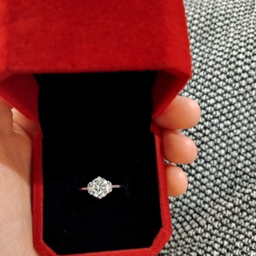 Moissanite ring 1ct with zirconia stones, size 5, new silver