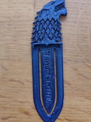 Game of Thrones House Stark 3D printed bookmark, PLA