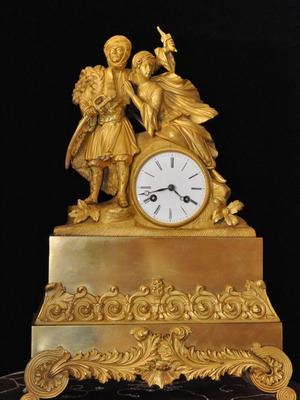 Philhellenic clock with Bride of Abydos, France, second quarter 19th century, like new