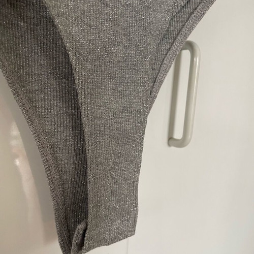 Zara lurex bodysuit new, medium, gray