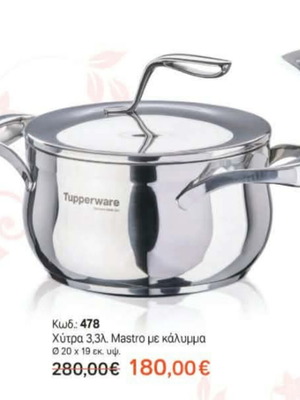 Mastro 3.3L Tupperware Stainless Steel Cookware New