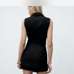 Zara sleeveless vest with shorts, new, black, size M