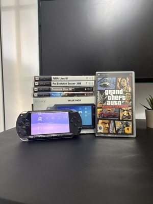 PlayStation Portable PSP 1004 употребяван с 5 игри и аксесоари