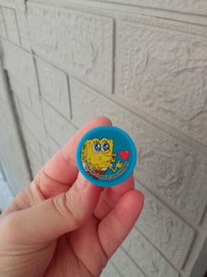 SpongeBob SquarePants heart stamp used, red color