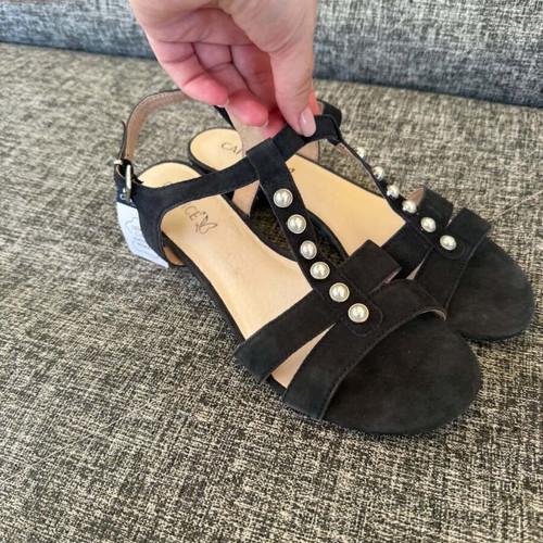 Caprice leather women's sandals size 40, black