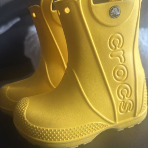 Crocs kids boots used, yellow, sizes 23-24