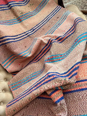 Handmade wool rag rug used