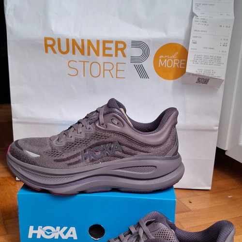 HOKA Bondi 9 women's running shoes, anthracite, size 39 1/3