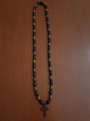 Rosary with wooden cross and beads new