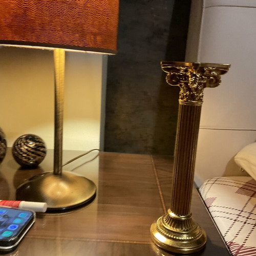 Gold metal decorative column 24 cm