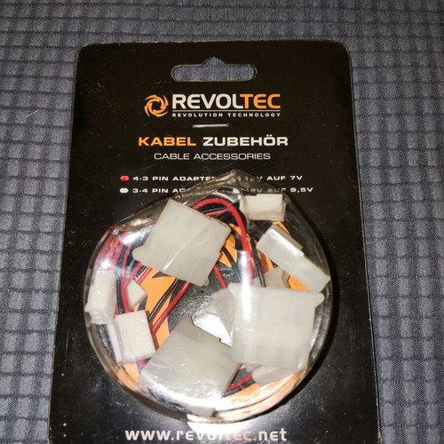 Revoltec 3 Pin Fan to Molex Adapter new, pack of 6
