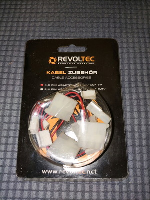 Revoltec 3 Pin Fan to Molex Adapter new, pack of 6