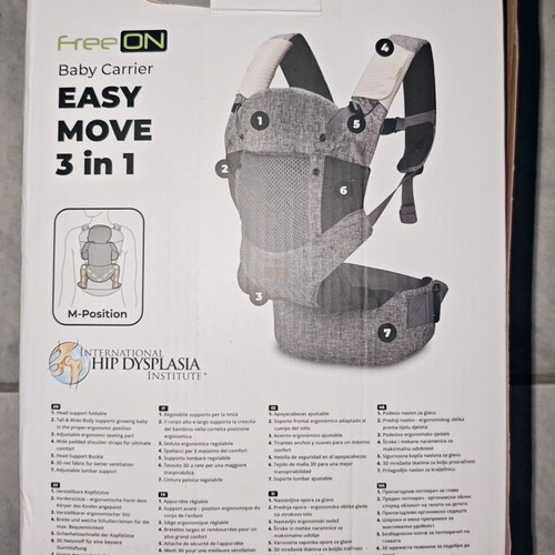 FreeON Easy Move 3 in 1 Baby Carrier new, gray mint