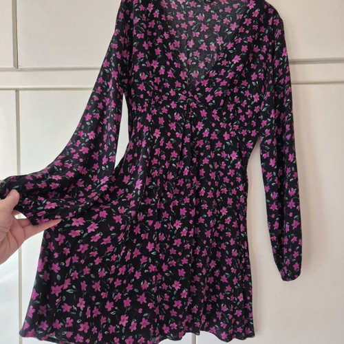 bershka purple floral dress Bershka Day dress - purple - (Pre-owned)