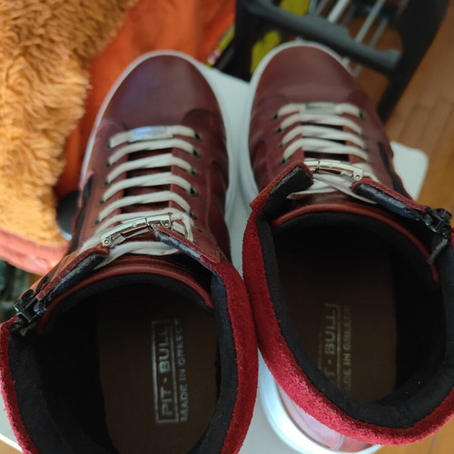 Pitbull leather sneakers crazy horse size 43 like new, red