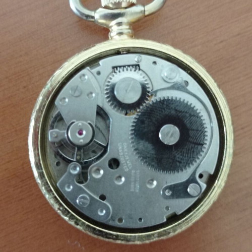 Vintage Lucerne Swiss Made mechanical pocket watch, gold tone