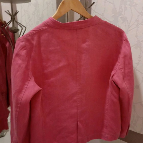 Zara women's jacket used, pink linen, unlined, size M