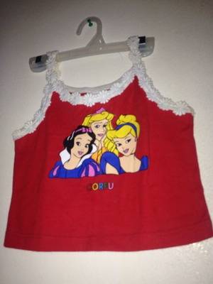 Corfu set with red t-shirt and pareo featuring Disney princesses new
