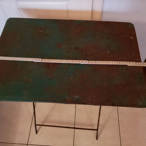 Antique Folding Table French 1920-50 Used, Solid Wrought Iron